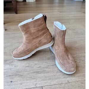 NWOB NWOT Sorel Women’s Explorer Suede Zip Waterproof Boot Tan Camel Size 7.5